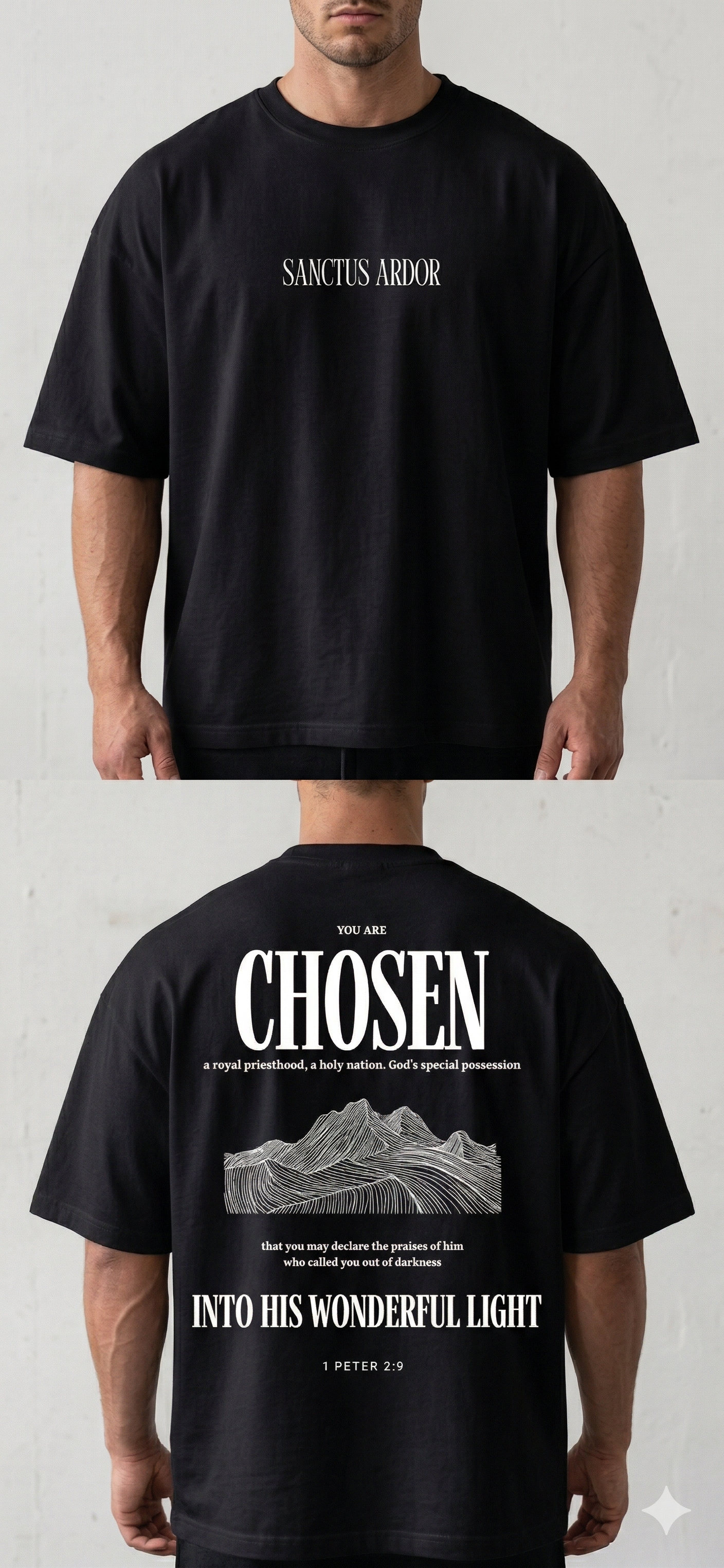 Model wearing Void Black tee